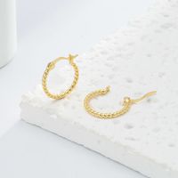 1 Pair Simple Style Waves Plating Sterling Silver 18k Gold Plated Earrings main image 10