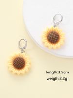 1 Pair Casual Cute Sunflower Alloy Resin Drop Earrings main image 2