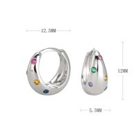 1 Pair Elegant Retro U Shape Sterling Silver Plating Inlay Zircon White Gold Plated Gold Plated Earrings main image 3