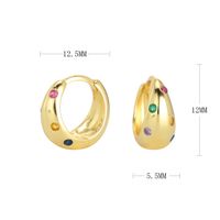 1 Paar Elegant Retro U-form Sterling Silber Überzug Inlay Zirkon Weißgold Plattiert Vergoldet Ohrringe main image 4
