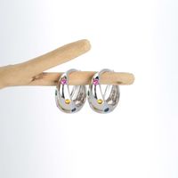 1 Pair Elegant Retro U Shape Sterling Silver Plating Inlay Zircon White Gold Plated Gold Plated Earrings main image 6