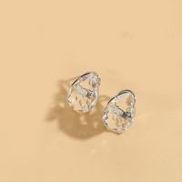 1 Pair Vintage Style Simple Style Commute Water Droplets Inlay Copper Zircon 14K Gold Plated Ear Studs sku image 2