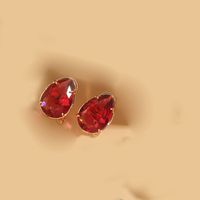1 Pair Vintage Style Simple Style Commute Water Droplets Inlay Copper Zircon 14K Gold Plated Ear Studs sku image 5
