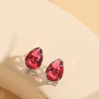 1 Pair Vintage Style Simple Style Commute Water Droplets Inlay Copper Zircon 14K Gold Plated Ear Studs sku image 6
