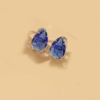 1 Pair Vintage Style Simple Style Commute Water Droplets Inlay Copper Zircon 14K Gold Plated Ear Studs sku image 10