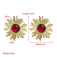 1 Pair Luxurious Flower Plating Inlay Alloy Resin Resin Gold Plated Ear Studs main image 2