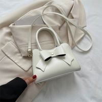 Women's PVC Pu Leather Bow Knot Elegant Square Zipper Magnetic Buckle Handbag sku image 2