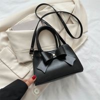Women's PVC Pu Leather Bow Knot Elegant Square Zipper Magnetic Buckle Handbag sku image 4