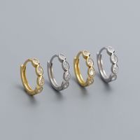 1 Pair IG Style Simple Style Water Droplets Plating Inlay Sterling Silver Zircon Hoop Earrings main image 4