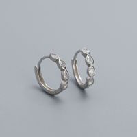 1 Pair IG Style Simple Style Water Droplets Plating Inlay Sterling Silver Zircon Hoop Earrings sku image 1