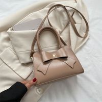 Women's PVC Pu Leather Bow Knot Elegant Square Zipper Magnetic Buckle Handbag sku image 1