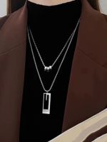 Casual Simple Style Geometric Alloy White Gold Plated Unisex Double Layer Necklaces main image 6
