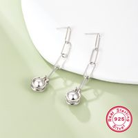 1 Pair Elegant Simple Style Geometric Sterling Silver White Gold Plated Drop Earrings main image 4