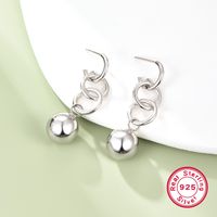 1 Pair Elegant Simple Style Geometric Sterling Silver White Gold Plated Drop Earrings main image 5
