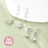 1 Pair Elegant Simple Style Geometric Sterling Silver White Gold Plated Drop Earrings main image 1