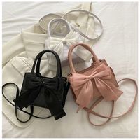 Women's Pu Leather Solid Color Bow Knot Basic Square Zipper Handbag main image 1