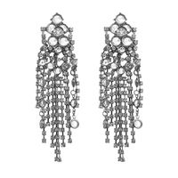 1 Pair Casual Tassel Plating Inlay Alloy Rhinestones Gold Plated Silver Plated Drop Earrings main image 6