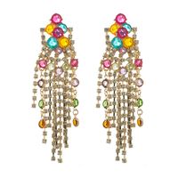 1 Pair Casual Tassel Plating Inlay Alloy Rhinestones Gold Plated Silver Plated Drop Earrings main image 5