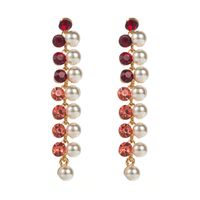 1 Pair Elegant Luxurious Color Block Plating Inlay Alloy Pearl Gold Plated Drop Earrings main image 7