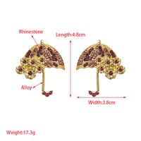 1 Pair Casual Umbrella Inlay Alloy Rhinestones Gold Plated Silver Plated Ear Studs main image 2