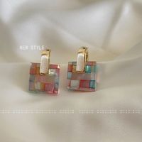 1 Pair Elegant Vintage Style Square Copper 18K Gold Plated Drop Earrings main image 8