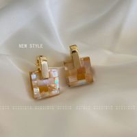 1 Pair Elegant Vintage Style Square Copper 18K Gold Plated Drop Earrings sku image 2
