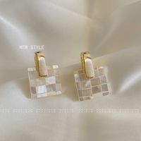 1 Pair Elegant Vintage Style Square Copper 18K Gold Plated Drop Earrings main image 7