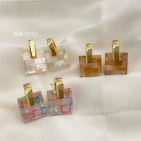 1 Pair Elegant Vintage Style Square Copper 18K Gold Plated Drop Earrings main image 9