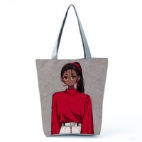 Women's Fashion Human Polyester Shopping Bags sku image 2