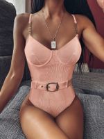 Women's Basic Modern Style Solid Color 1 Piece One Piece Swimwear main image 2