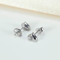 1 Pair Casual Simple Style Heart Shape Stainless Steel Zircon Ear Studs main image 1