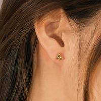 1 Paire Décontractée Style Simple Forme De Cœur Acier Inoxydable Zircon Boucles D'Oreilles main image 6