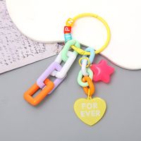 Sweet Letter Star Heart Shape Arylic Plating Keychain main image 5