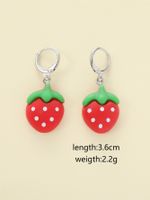 1 Piece Cute Fruit Strawberry Watermelon Resin Drop Earrings main image 4