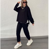 Holiday Daily Women's Vacation Solid Color Spandex Polyester Button Pants Sets Pants Sets main image video