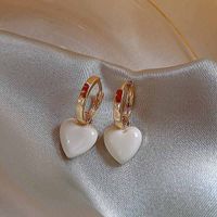 1 Pair Casual Simple Style Square Heart Shape Enamel Alloy Drop Earrings main image 4