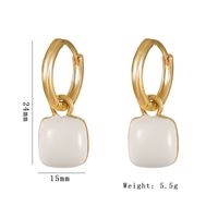 1 Pair Casual Simple Style Square Heart Shape Enamel Alloy Drop Earrings main image 3