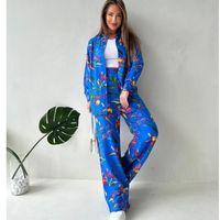 Holiday Daily Women's Streetwear Multicolor Polyester Printing Pants Sets Pants Sets main image video