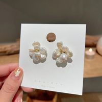 1 Pair Vacation Flower Enamel Plating Imitation Pearl Copper 18K Gold Plated Ear Studs main image 2