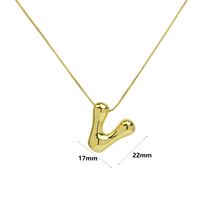 Copper 18K Gold Plated Simple Style Letter Plating Pendant Necklace main image 3
