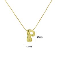 Copper 18K Gold Plated Simple Style Letter Plating Pendant Necklace main image 4