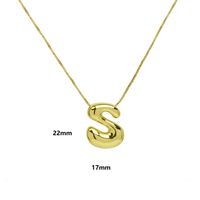 Copper 18K Gold Plated Simple Style Letter Plating Pendant Necklace main image 6