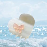 Women's Simple Style Heart Shape Bow Knot Acetic Acid Sheets Hair Claws sku image 2
