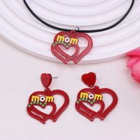 Cute Simple Style Letter Heart Shape Arylic Printing Mother'S Day Women's Drop Earrings 1 Set 1 Pair sku image 10