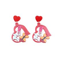 Cute Simple Style Letter Heart Shape Arylic Printing Mother'S Day Women's Drop Earrings 1 Set 1 Pair main image 2