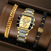 Business Geometric Single Folding Buckle Quartz Men's Watches main image 1