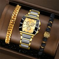 Business Geometric Single Folding Buckle Quartz Men's Watches main image 6