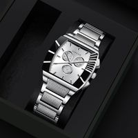 Business Geometric Single Folding Buckle Quartz Men's Watches main image 3