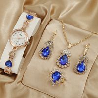 Glamour Brillant Les Gouttelettes D'Eau Forme De Cœur Boucle De Bijoux Quartz Femmes De Montres sku image 5