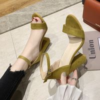 Women's Vintage Style Solid Color Round Toe Open Toe Ankle Strap Sandals main image 3